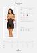 Прозора сорочка з відкритими грудьми Obsessive Pearlove chemise & thong black S/M, трусики 105852 фото 5