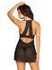 Прозора сорочка з відкритими грудьми Obsessive Pearlove chemise & thong black S/M, трусики 105852 фото 2