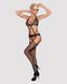 Сітчастий бодістокінг з імітацією топа, пояса та панчохи Obsessive Bodystocking N108 S/M/L, чорний 105236 фото 3