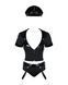 Еротичний костюм поліцейського Obsessive Police set S/M, black, топ, шорти, кепка, пояс, портупея 105703 фото 2