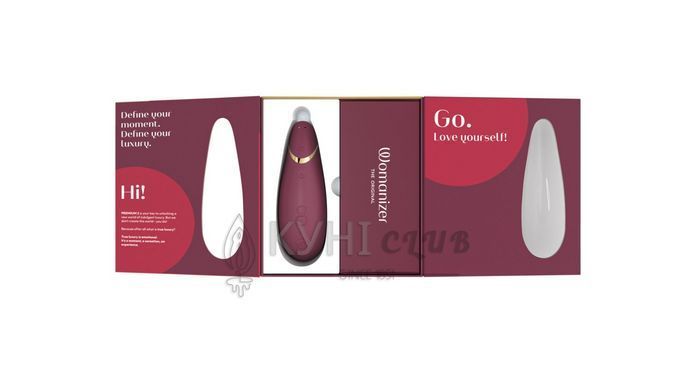 Вакуумний кліторальний стимулятор Womanizer Premium 2 - Bordeaux, функції Autopilot та Smart Silence 106777 фото