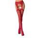 Сітчасті панчохи-стокінги Passion S020 One Size, Red, ажурний візерунок, імітація пояса з гартерами 100813 фото 1