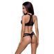 Комплект білизни Passion Exclusive ARIN SET L/XL, black, сітчастий ліф і стрінги 109079 фото 2