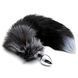 Металева анальна пробка Лисячий хвіст Alive Black And White Fox Tail M, діаметр 3,4 см 104301 фото 5