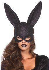 Блискуча маска кролика Leg Avenue Glitter masquerade rabbit mask Black 106592 фото