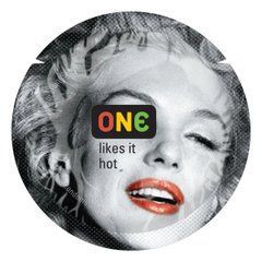Презерватив ONE Color Sensations ONE likes it hot, 1 шт, червоний, гладенький, зі змазкою 109865 фото