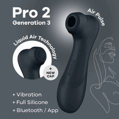Вакуумний кліторальний стимулятор Satisfyer Pro 2 Generation 3 with Liquid Air Connect App Dark Grey 106270 фото