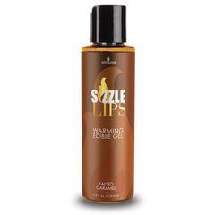 Зігрівальний масажний гель Sensuva Sizzle Lips Salted Caramel (125 мл), без цукру, їстівний 100303 фото