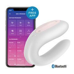 Смарт-вібратор для пар Satisfyer Double Joy White із широким кліторальним стимулятором 101093 фото
