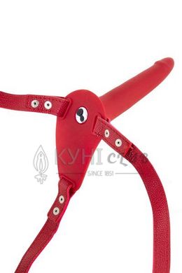 Страпон з вібрацією Fetish Tentation Vibrating Strap-On with Dildo Red 103825 фото