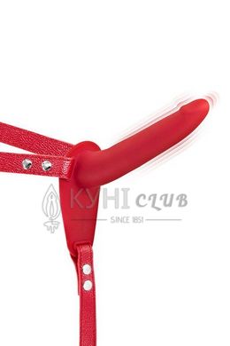 Страпон з вібрацією Fetish Tentation Vibrating Strap-On with Dildo Red 103825 фото