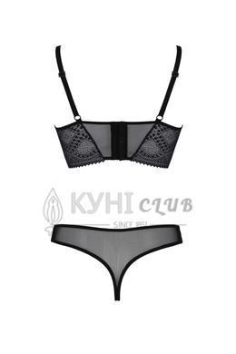 Комплект Passion DROSERA SET black, XXL/XXXL, сетка+кружево, бюстье и трусики танга 108503 фото