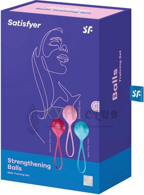 Вагінальні кульки Satisfyer Strengthening Balls (3шт), діаметр 3,8 см, маса 62-82-98г, монолітні 100345 фото