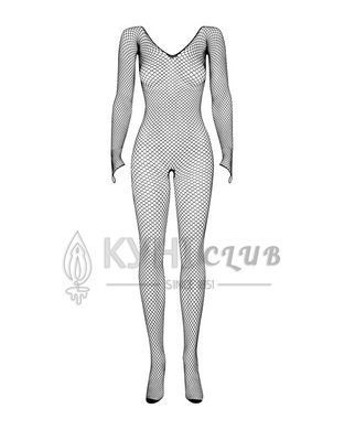 Сітчастий бодістокінг із довгим рукавом Obsessive Bodystocking N109 black S/M/L, чорний, комбінезон 105237 фото