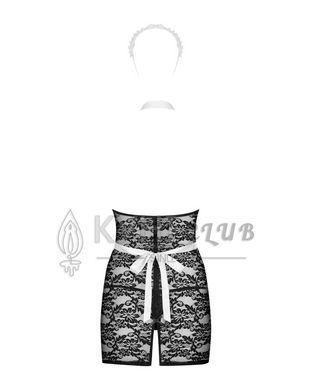 Еротичний костюм покоївки Obsessive Servgirl costume S/M, халат, стрінги, фартух, обруч 105853 фото