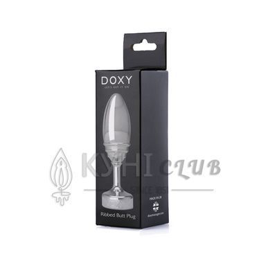 Металева анальна пробка DOXY Butt Plug RIBBED, ребриста, діаметр 3,3 см 105945 фото
