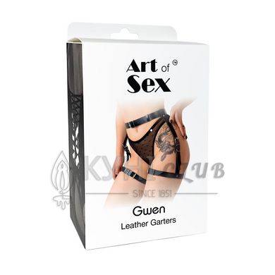 Сексуальные гартеры Art of Sex - Gwen из натуральной кожи, размер XS-2XL, цвет красный 105634 фото