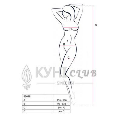 Бодістокінг Passion BS048 red, комбінезон, імітація колгот та відкритого топа 109415 фото