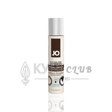 Охолоджувальний крем-змазка з кокосовим маслом JO Coconut Hybrid COOLING (30 мл) біла 108977 фото