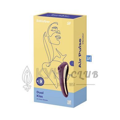 Вакуумный стимулятор с вибрацией Satisfyer Dual Kiss Wine Red 104080 фото