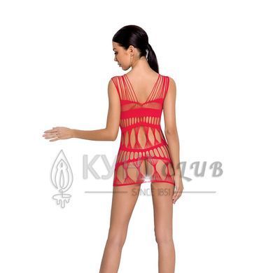 Бодистокинг-платье Passion BS089 red, мини, плетение в виде паутины 104346 фото