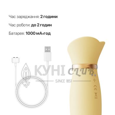 Пульсатор-вібратор із вакуумною стимуляцією клітора Zalo - ROSE Thruster Lemon Yellow 104660 фото