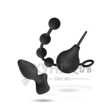 Набір новачка для анальної стимуляції Nexus ANAL BEGINNER KIT, спринцівка, анальне намисто, Чорний 104615 фото