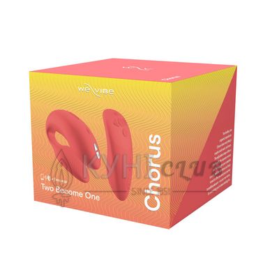 Смарт-вібратор для пар We-Vibe Chorus Crave Coral, сенсорне керування вібраціями стисненням пульта 104886 фото