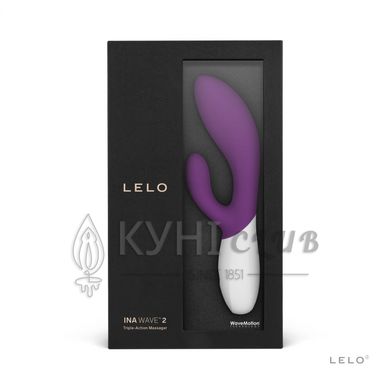 Вибратор-кролик LELO Ina Wave 2 Plum, манящее движение ствола + вибрации 106047 фото