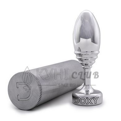 Металева анальна пробка DOXY Butt Plug RIBBED, ребриста, діаметр 3,3 см 105945 фото