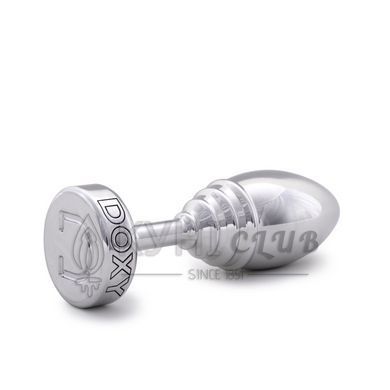 Металева анальна пробка DOXY Butt Plug RIBBED, ребриста, діаметр 3,3 см 105945 фото