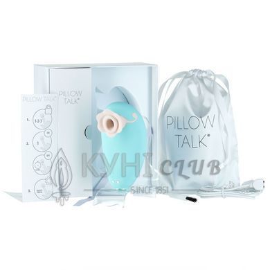 Розкішний вакуумний кліторальний стимулятор Pillow Talk - Dreamy Teal із кристалом Swarovski, Блакитний 103459 фото
