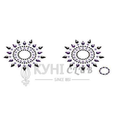 Пестіс з кристалів Petits Joujoux Gloria set of 2 - Black/Purple, прикраса на груди 108901 фото