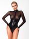 Боді Noir Handmade F321 Edge, XXL, низ під латекс, верх сітка, блискавка на все тіло, декор кільця 108359 фото 3