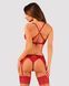 Комплект белья Obsessive Lacelove cupless 3-pcs set XL/2XL Red, бюстгальтер, стринги, пояс для чулок 106659 фото 2