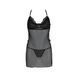 Сорочка Passion DELIENA CHEMISE XXL/XXXL black, стрінги із заниженою талією 106289 фото 3