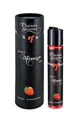 Массажное масло Plaisirs Secrets Strawberry (59 мл) с афродизиаками, съедобное, подарочная упаковка 108728 фото