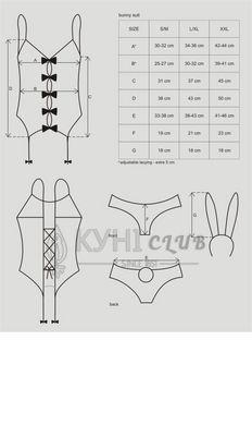 Эротический костюм зайки Obsessive Bunny suit 4 pcs costume pink L/XL, розовый, топ с подвязками, тр 105239 фото