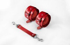 Наручники Feral Feelings - Hand Restraints, натуральна шкіра, червоні 106232 фото