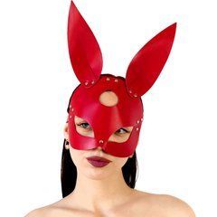 Шкіряна маска Зайчика Art of Sex - Bunny mask, колір Червоний 107660 фото