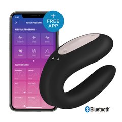 Смарт-вибратор для пар Satisfyer Double Joy Black с широким клиторальным стимулятором 101094 фото