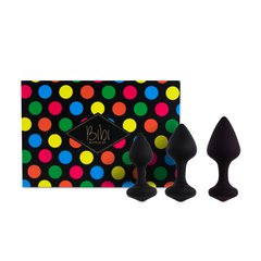 Набор силиконовых анальных пробок FeelzToys - Bibi Butt Plug Set 3 pcs Black 102982 фото