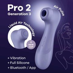 Вакуумний кліторальний стимулятор Satisfyer Pro 2 Generation 3 with Liquid Air Connect App Lilac 106271 фото