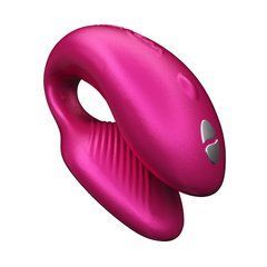 Смарт-вібратор для пар We-Vibe Chorus Cosmic Pink, сенсорне керування вібраціями стисненням пульта 104887 фото