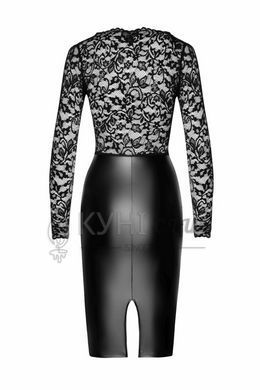 Сукня Noir Handmade F295 Euphoria, 3XL, black, мереживо, глибоке декольте, спідниця міді під латекс 108210 фото