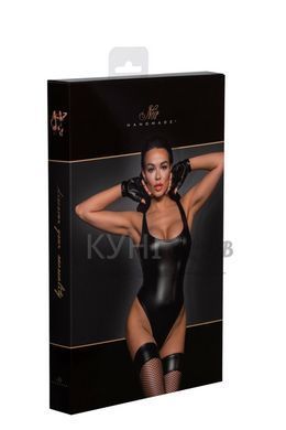 Боди с мокрым эффектом Noir Handmade F244 Powerwetlook body with high cut bottom hem, M 108160 фото