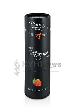 Масажна олія Plaisirs Secrets Strawberry (59 мл) з афродизіаками, їстівна, подарункова упаковка 108728 фото