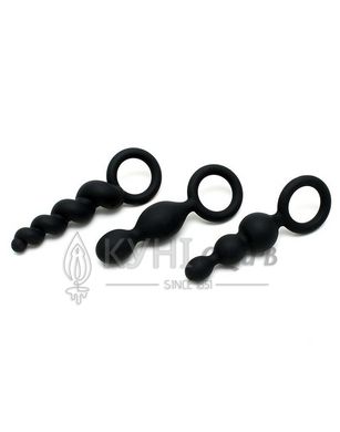 Набір іграшок Satisfyer Plugs black (set of 3) - Booty Call, макс. діаметр 3см 109189 фото