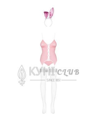Эротический костюм зайки Obsessive Bunny suit 4 pcs costume pink L/XL, розовый, топ с подвязками, тр 105239 фото
