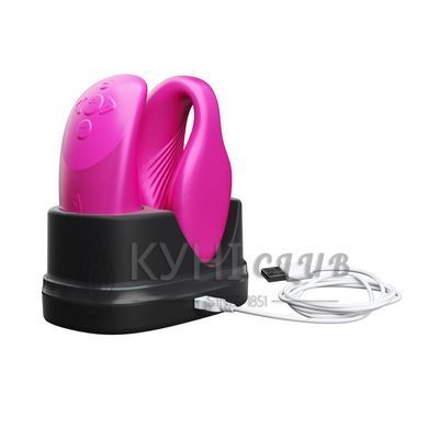 Смарт-вібратор для пар We-Vibe Chorus Cosmic Pink, сенсорне керування вібраціями стисненням пульта 104887 фото